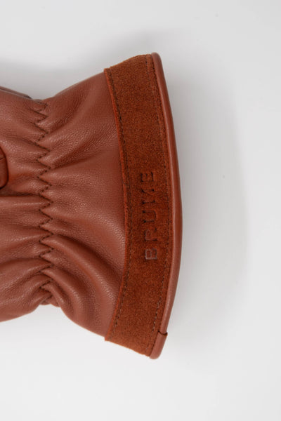 FLIN FLON LEATHER MITTENS - Camel