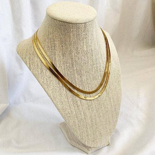 Cascade Herringbone Necklace: Silver