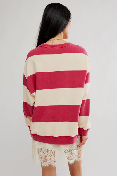 We The Free Classic Striped Oversized Crewneck