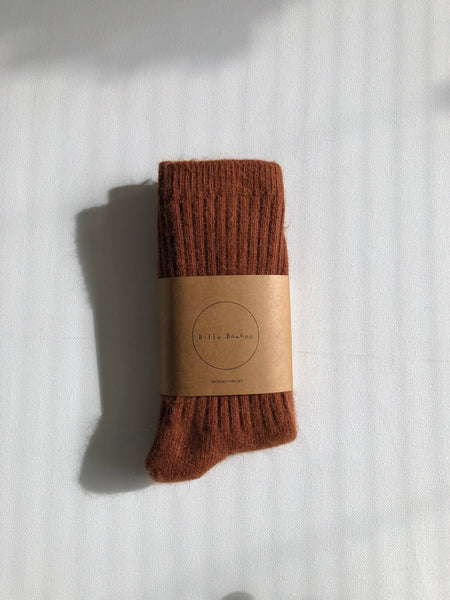 ROYAL ANGORA WOOL SOCKS : Maple