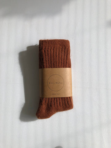 ROYAL ANGORA WOOL SOCKS : Maple