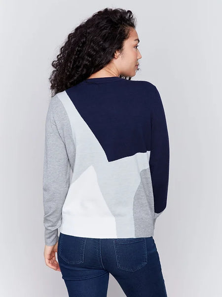 COLOUR BLOCK CREW NECK SWEATER