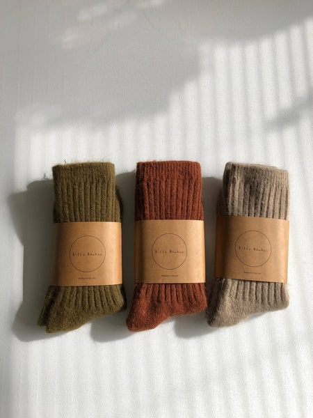 ROYAL ANGORA WOOL SOCKS : Maple