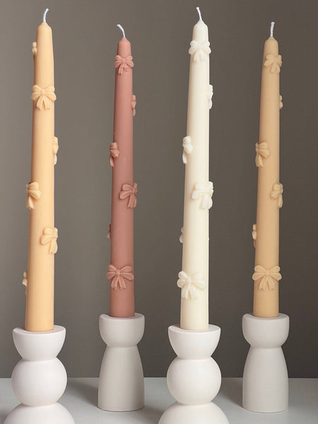 Ribbon Taper Candle: Nude