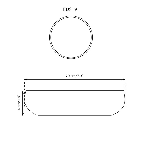 Handmade Stoneware Pasta/Salad Plate | Edan 7.9": Matte Black/Shiny White