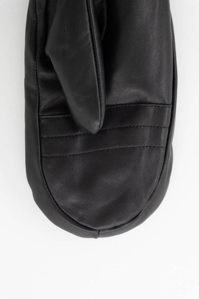 LAKE LOUISE LEATHER MITTENS - Black