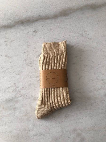 RIBBED COTTON HIGH SOCKS - neutral: White / Restock ( December 6th )