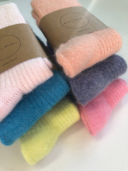 ANGORA WOOL SOCKS - snow pastel: Tulip 🌷 / One size - M/L