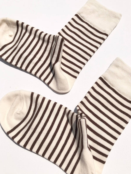 COLOR STRIPE SOCKS: Burgundy