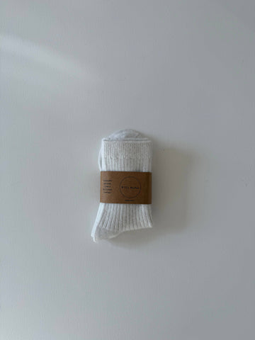 ANGORA WOOL SOCKS - neutral: White
