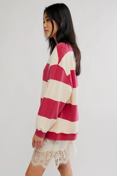 We The Free Classic Striped Oversized Crewneck