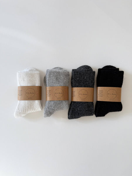 ANGORA WOOL SOCKS - neutral: Caramel