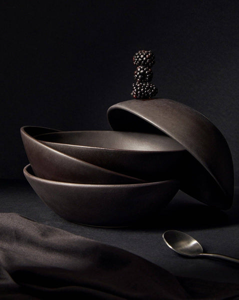 Family Feast Dinnerware Set: Matte Black