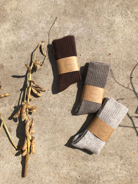 ALPACA CABIN SOCKS: Butter