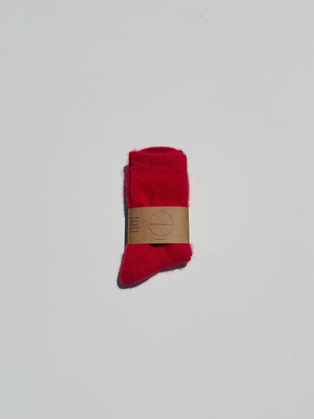 FLUFFY ANGORA SOCKS - CRYSTALS: Violet Jade