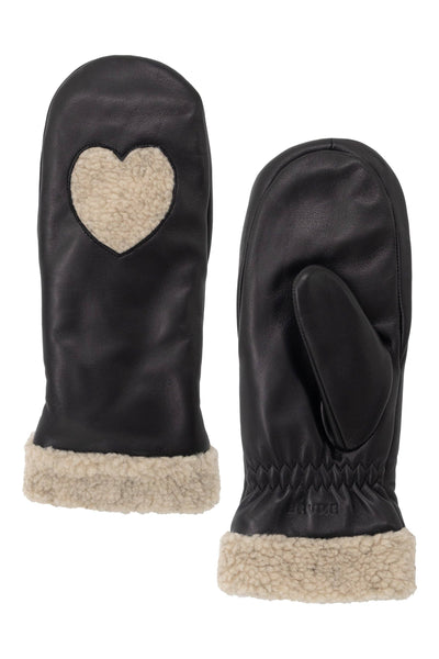 CONTRECOEUR LEATHER MITTENS - Black