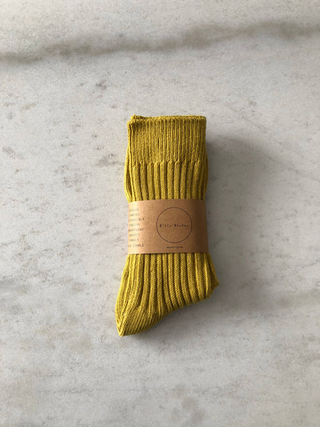 RIBBED COTTON HIGH SOCKS - pastel: Avocado