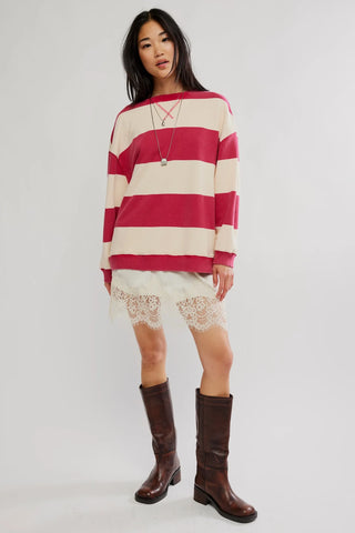 We The Free Classic Striped Oversized Crewneck