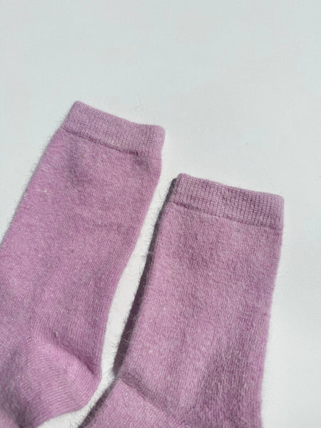 FLUFFY ANGORA SOCKS - CRYSTALS: Violet Jade