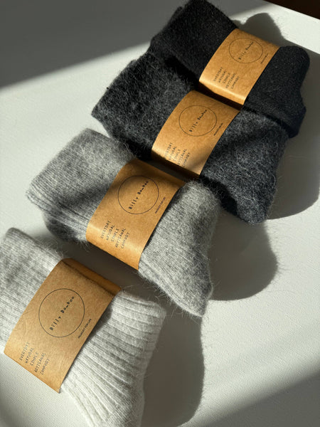 ANGORA WOOL SOCKS - neutral: Dark gray