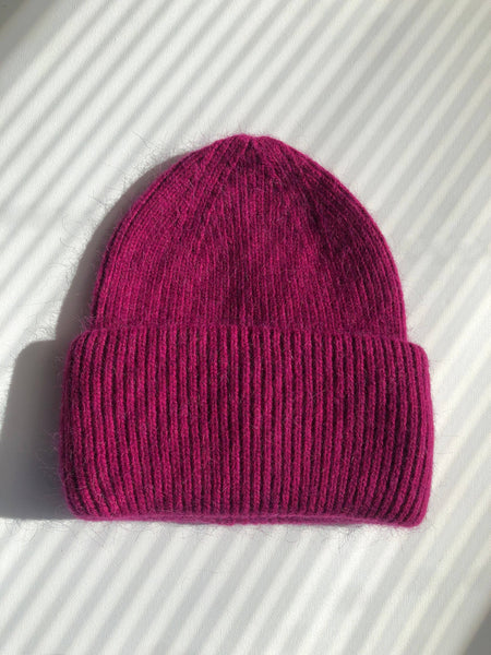 2024 ROYAL ANGORA WOOL BEANIE - crystal brights: Crystal red