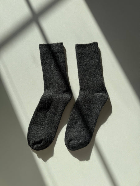 ANGORA WOOL SOCKS - neutral: Caramel