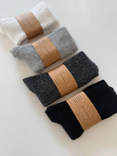 ANGORA WOOL SOCKS - neutral: Dark gray