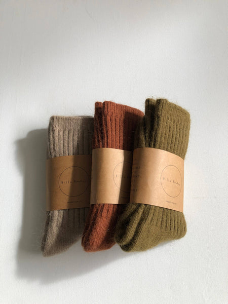 ROYAL ANGORA WOOL SOCKS : Maple
