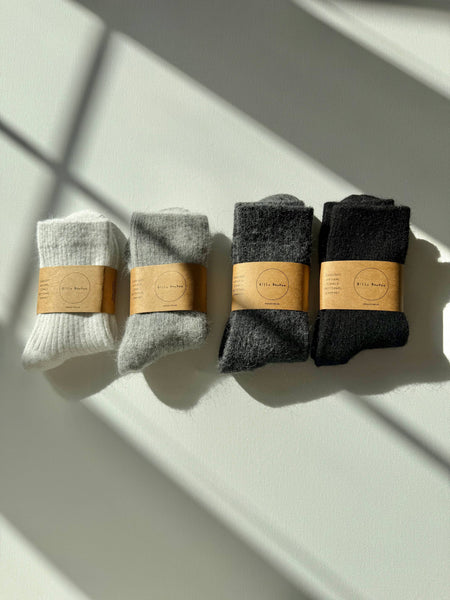 ANGORA WOOL SOCKS - neutral: Light gray