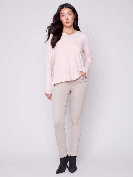 TWILL PANT WITH ZIPPER DETAIL