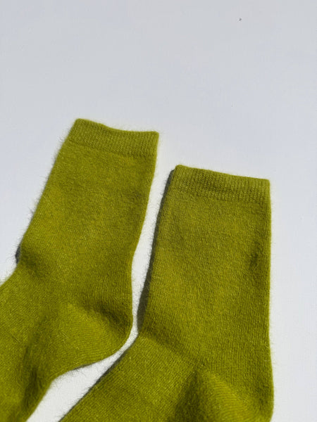 FLUFFY ANGORA SOCKS - CRYSTALS: Aquamarine