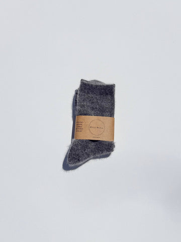 FLUFFY ANGORA SOCKS - NEUTRAL: Dark gray / Women’s 7.5 - 11.5, Men’s 6.5 - 10.5