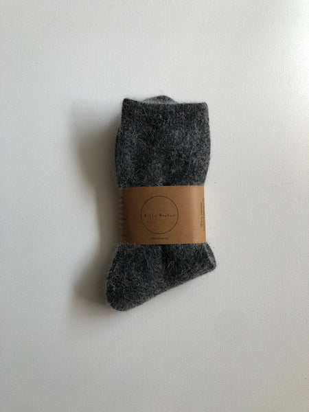 FLUFFY ANGORA SOCKS - NEUTRAL: Oat