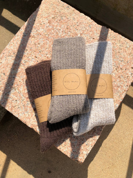 ALPACA CABIN SOCKS: Butter