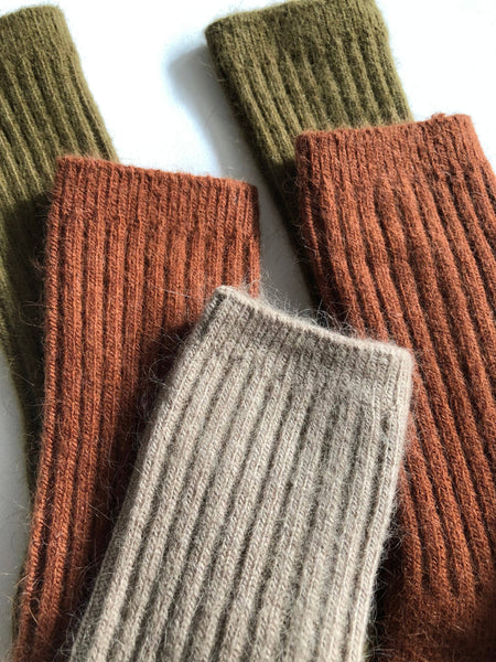 ROYAL ANGORA WOOL SOCKS : Maple
