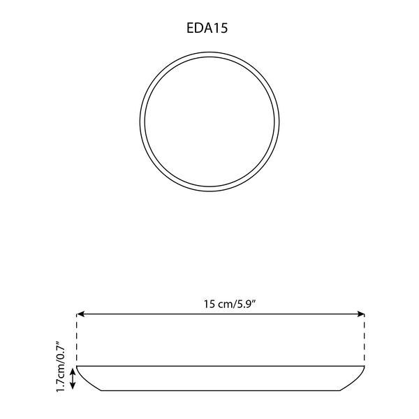 Handmade Stoneware Flat Side Plate | Edan 5.9": Matte Black/Shiny White