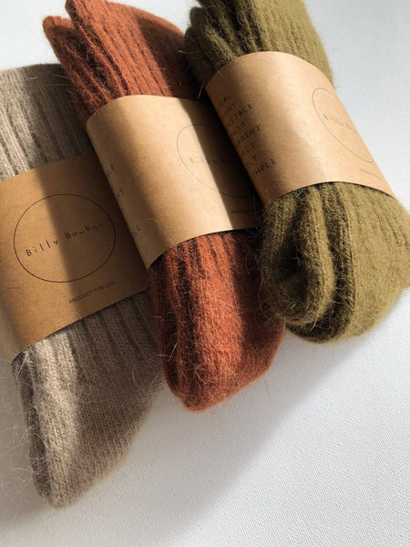 ROYAL ANGORA WOOL SOCKS : Maple