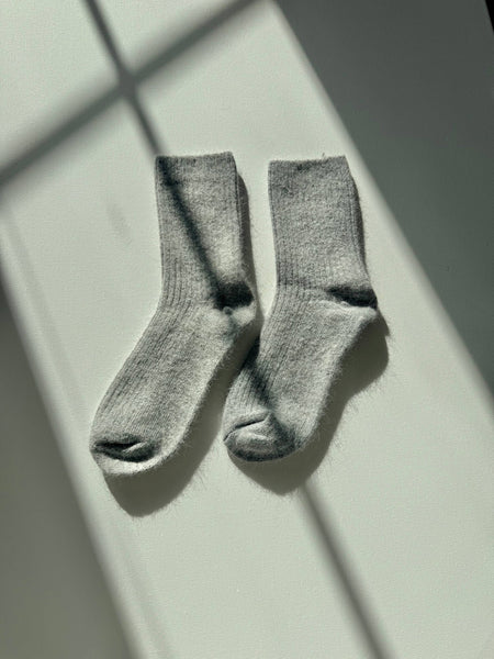 ANGORA WOOL SOCKS - neutral: Dark gray
