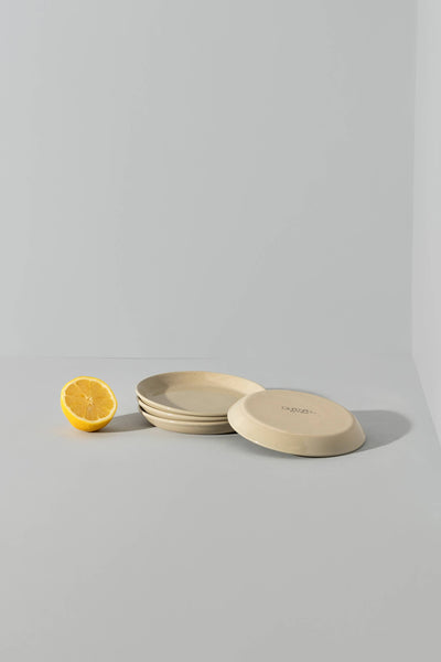 Handmade Stoneware Flat Side Plate | Edan 5.9": Matte Black/Shiny White