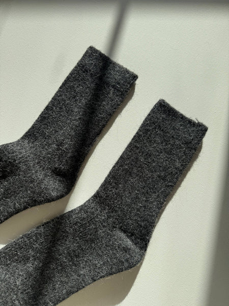ANGORA WOOL SOCKS - neutral: Caramel