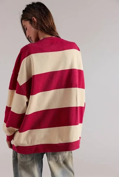 We The Free Classic Striped Oversized Crewneck