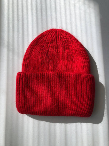 2024 ROYAL ANGORA WOOL BEANIE - crystal brights: Crystal red