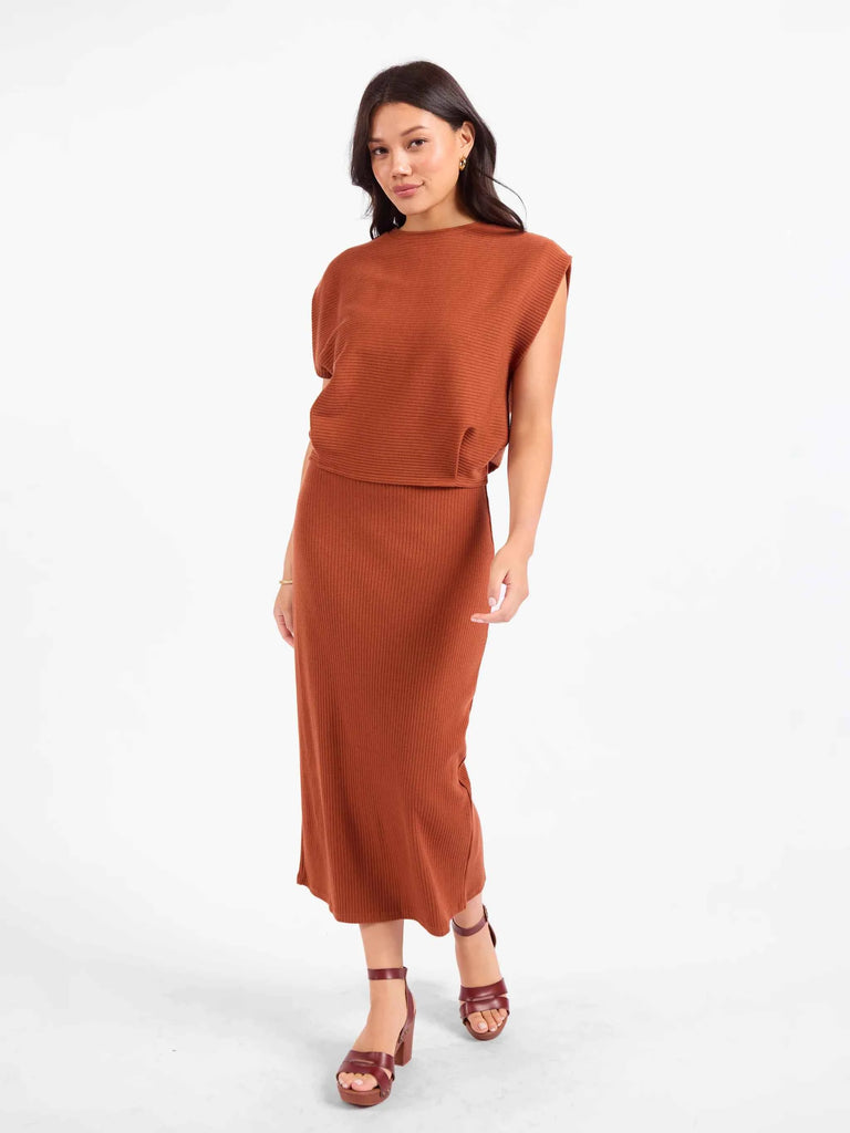 Soft Cedar Ruched Knit Tank