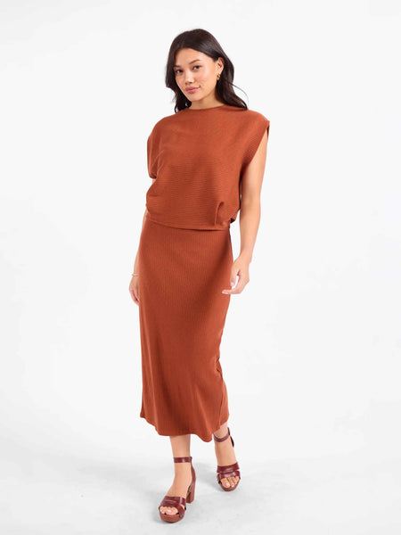 Soft Cedar Ruched Knit Tank