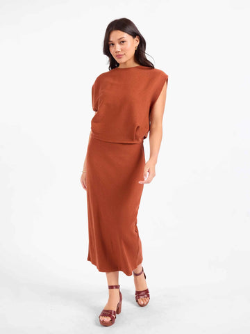Soft Cedar Ruched Knit Tank