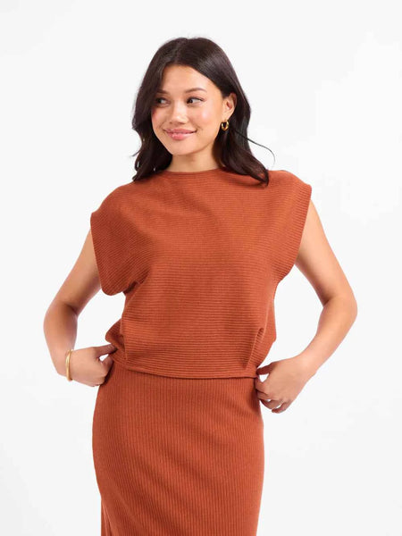 Soft Cedar Ruched Knit Tank