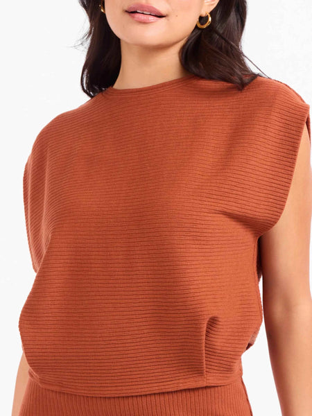 Soft Cedar Ruched Knit Tank