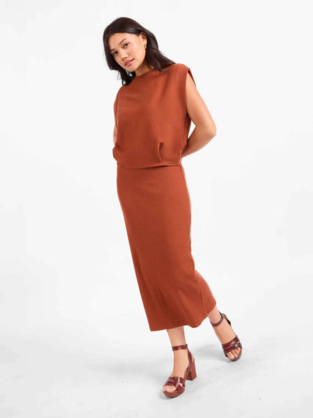 Soft Cedar Ruched Knit Tank