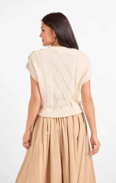Typewriter button Detail Sweater