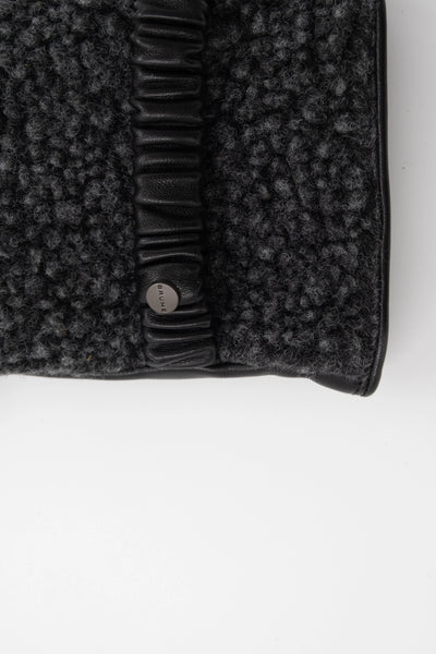 COURTNEY LEATHER CONVERTIBLE 2 IN 1 GLOVES - black